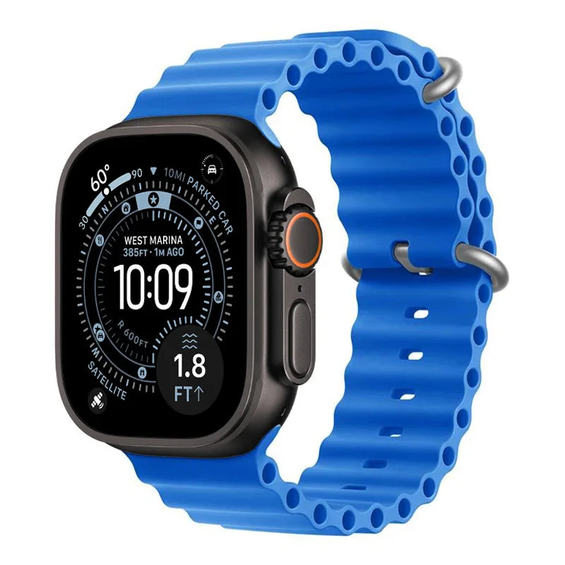 Ocean band for Apple Watch Ultra 3 2 49mm 45mm 46mm 42mm 44mm 40mm Silicone sport band correa Series 11 10 9 7 8 6 SE3 band