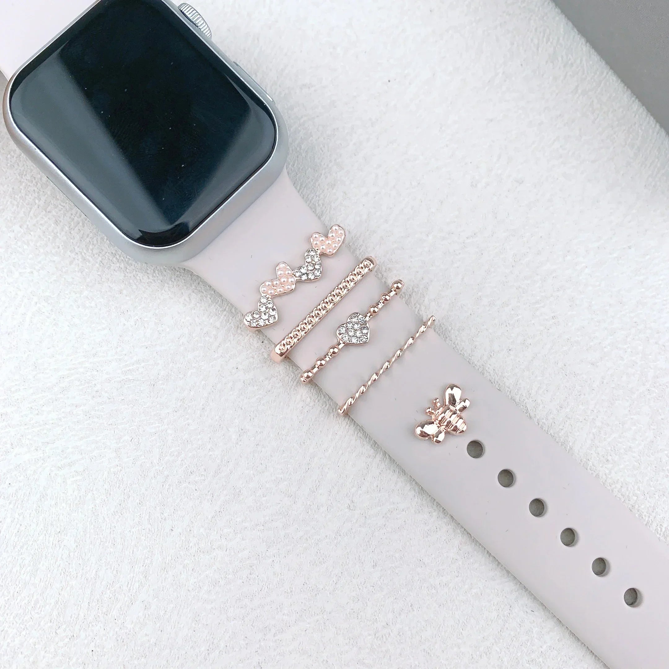 Decoration For Apple Watch Ultra 2 band 10 9 8 7 Diamond Jewelry Charms Accessories samsung Huawei watch band 20 22mm band