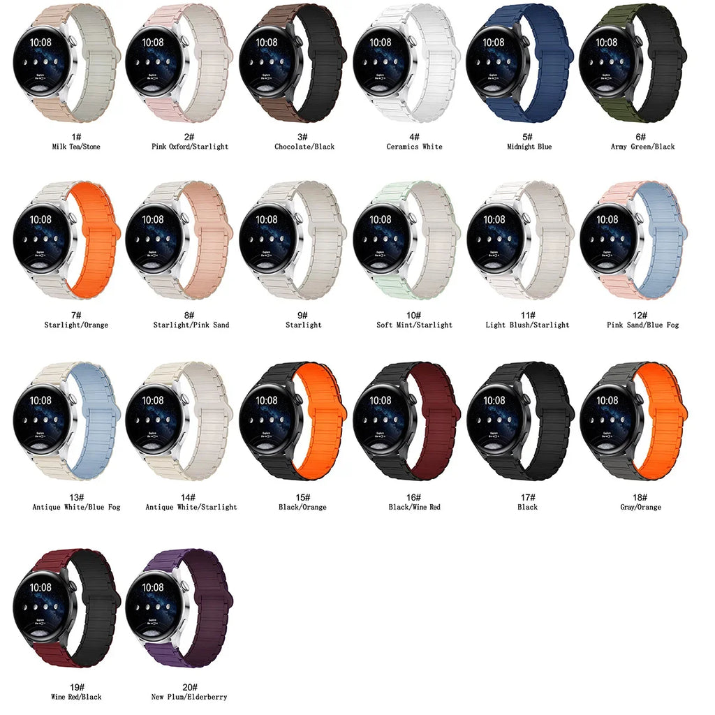 18mm 20mm 22mm Magnetic Loop Band for Samsung Galaxy Watch 7 6 5 4 44/40mm 6Classic Silicone Strap for Huawei Watch GT5 46mm