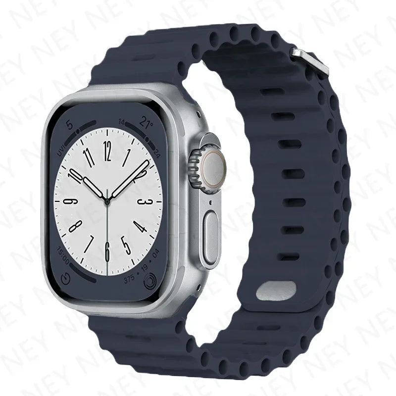 Ocean band For Apple Watch Ultra 2 band 49mm 9 8 7 45mm 41mm Silicone band Wristband Apple Watch 10 6 5 4 3 SE 44mm 40mm 42mm band