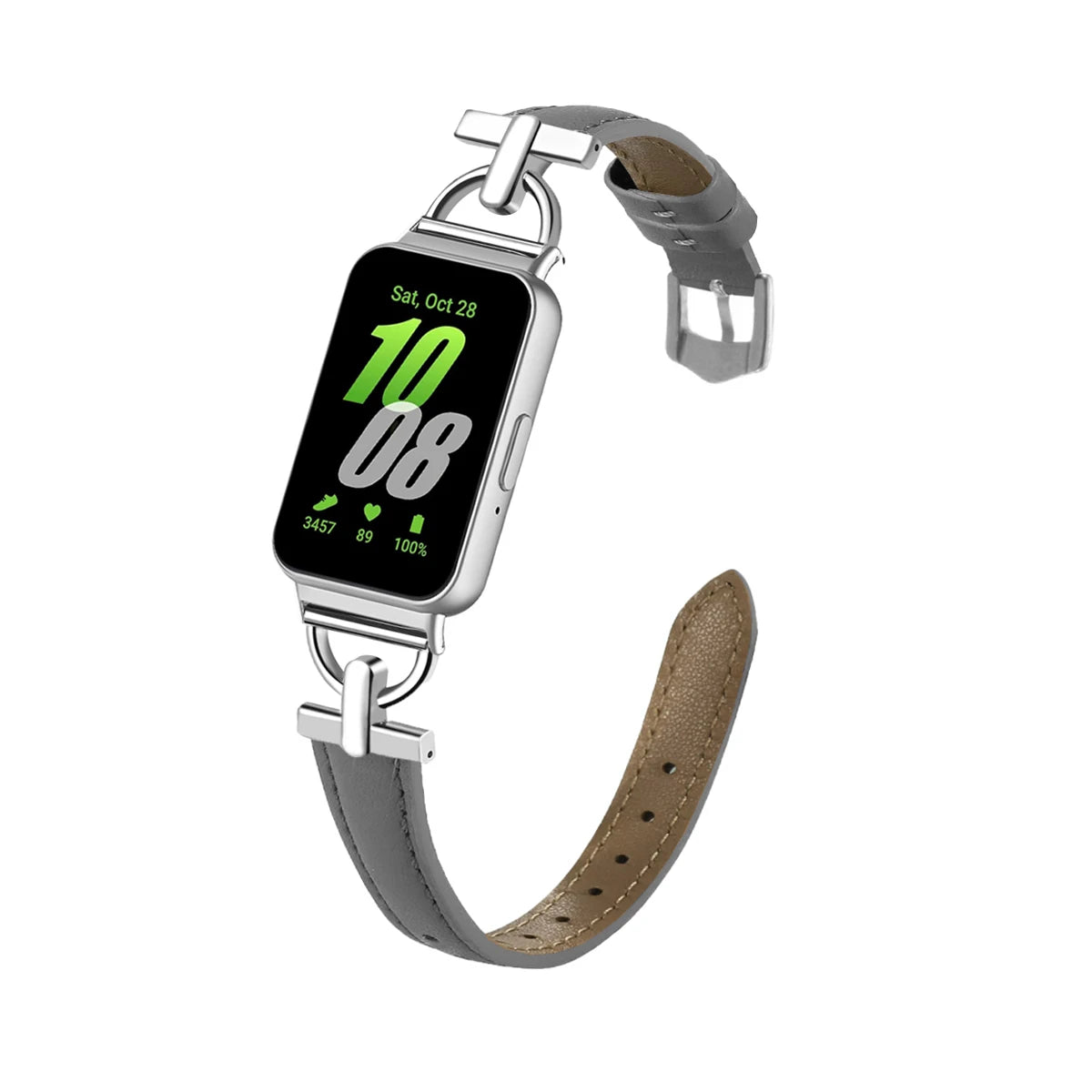 Samsung Galaxy Fit 3 Metal+Leather Strap for Samsung fit 3 Smart Watch Accessories Wristband for Galaxy Fit 3 Bracelet Belt