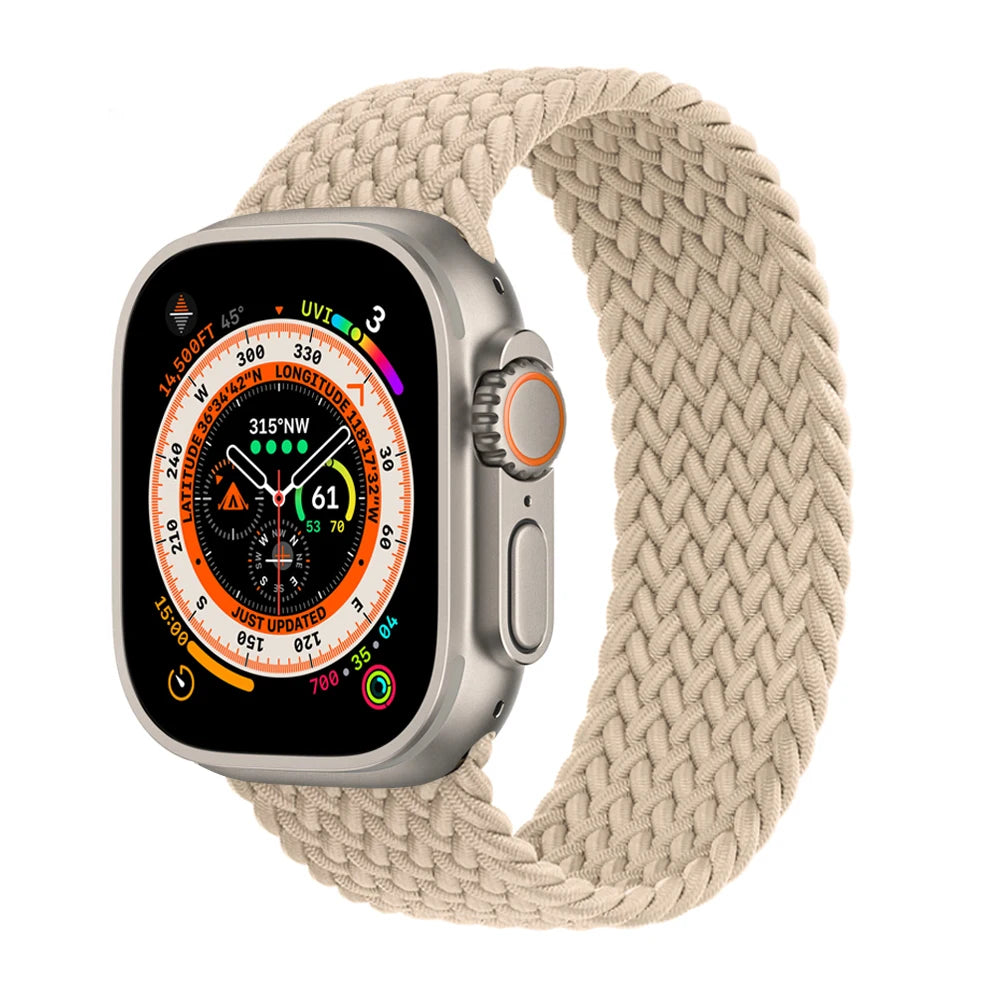 Braided Solo Loop For Apple Watch band 44mm 40mm 45mm 41mm 49mm 42mm 46mm band Apple Watch Series 10 9 SE 8 7 6 5 4 Ultra 2 Band
