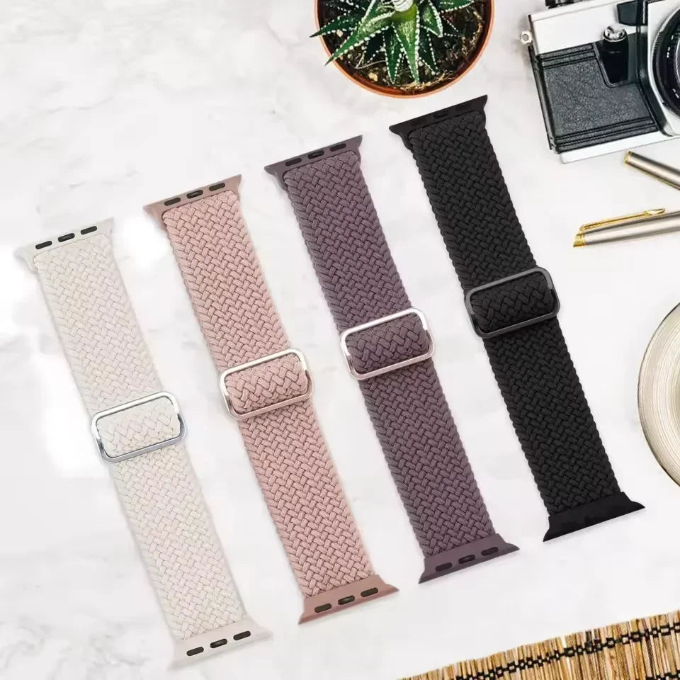 Braided Nylon band for Apple Watch band Ultra 2 49mm Series 10 46mm 42mm 44mm 40mm 41mm Adjustable band Apple Watch 9 8 7 6 SE 5 4