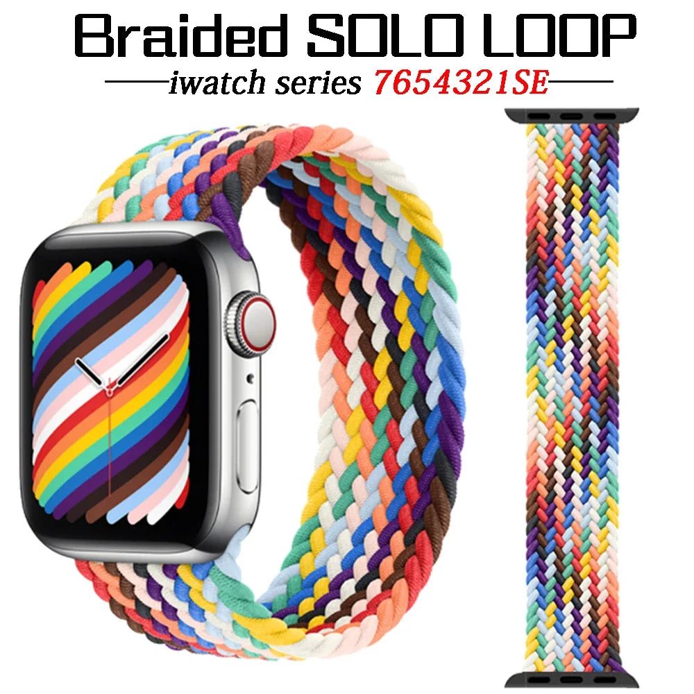 Band For Apple Watch band 44mm 40mm 45mm 41mm 42mm Ultra 49mm correa Braided Solo Loop band Apple Watch Series 7 3 5 SE 6 8