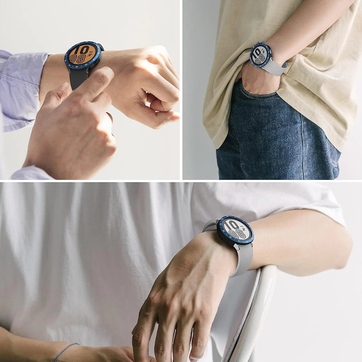 Metal Bezel Ring For Samsung Galaxy Watch 7/6/5/4 40mm 44mm Stainless Steel Bezel Protector Watch Case Ring Decoration Accessory