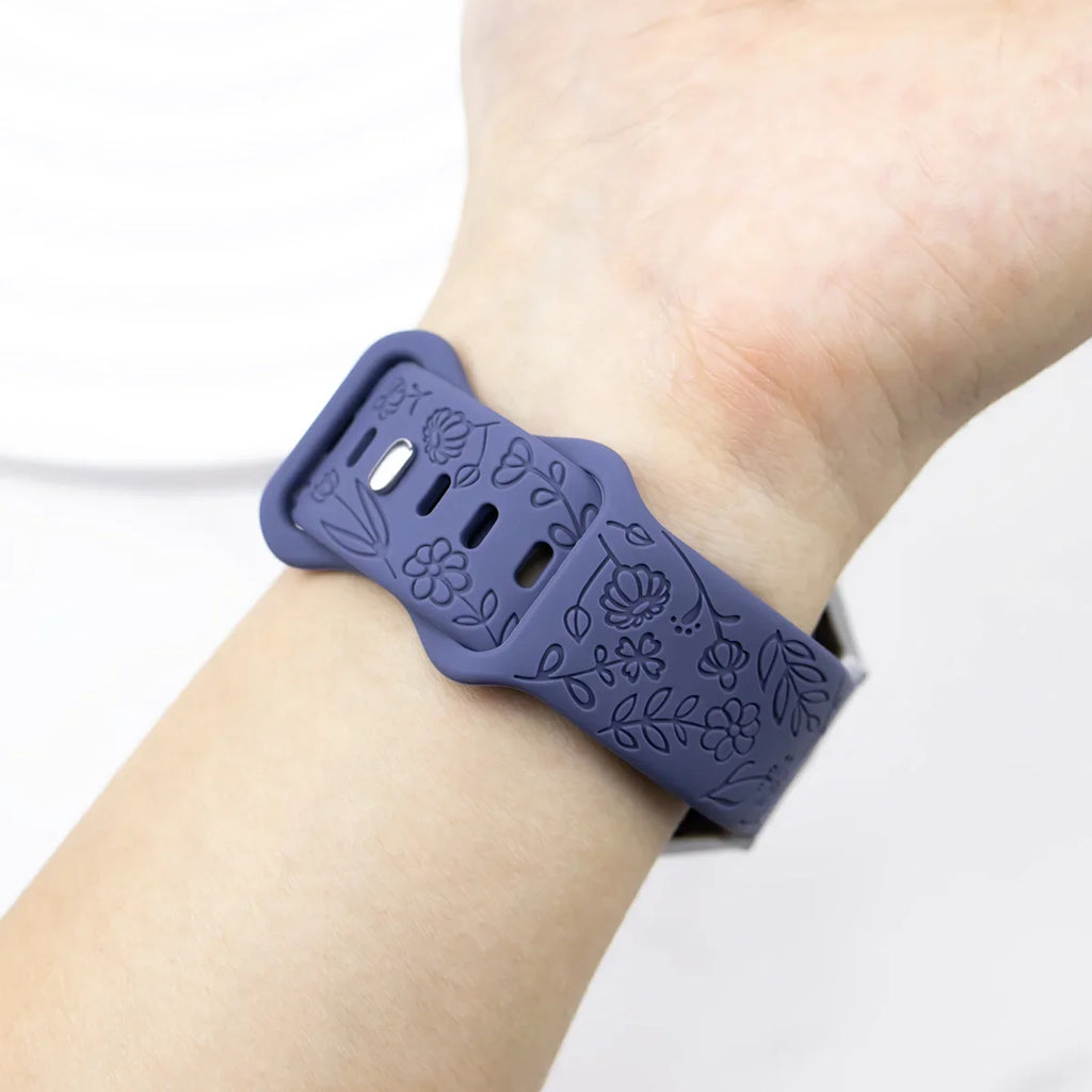 Prints Design Strap for Samsung Galaxy Fit 3 Watch Band Silicone Engraving Bracelet for Samsung Galaxy Fit3 Floral Wristband