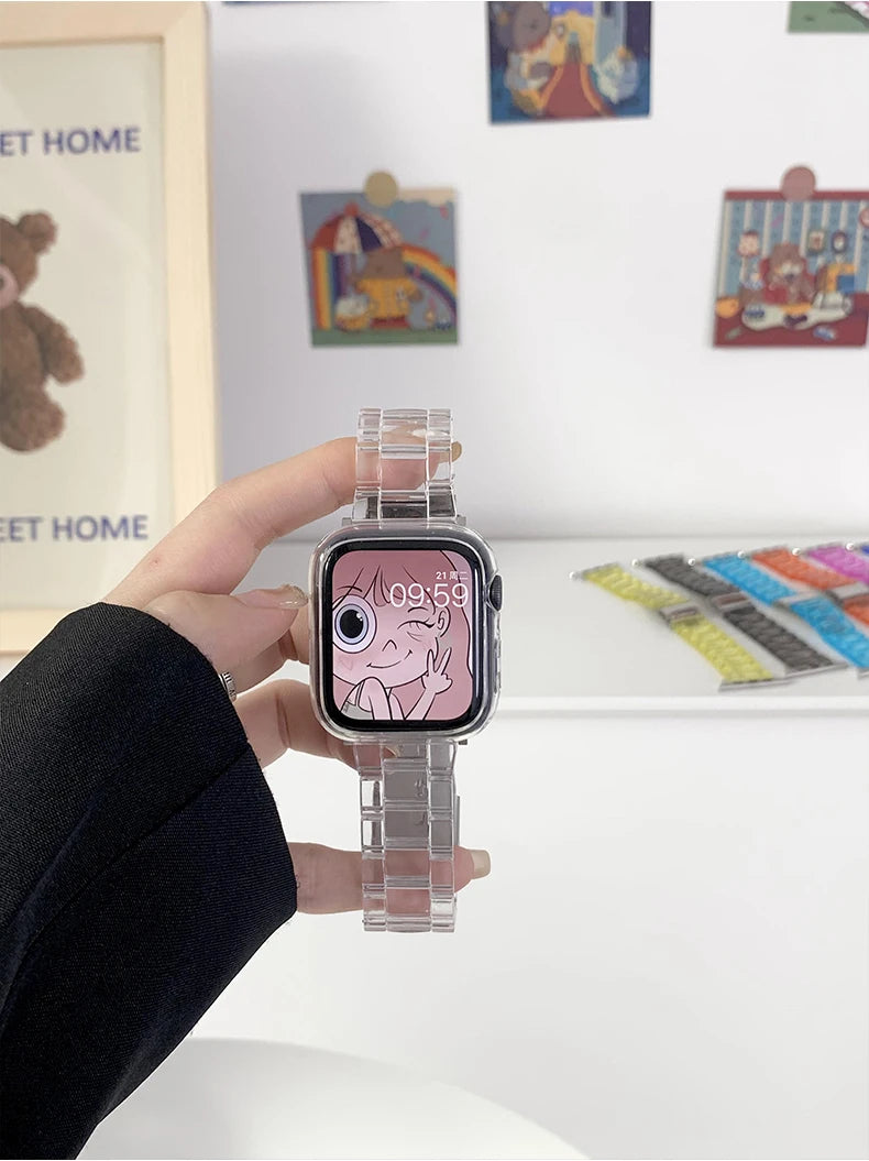 Transparent Link Bracelet For Samsung Galaxy Fit 3 Glacier Strap For Samsung Fit 3 Smart Watch Correa Accessories