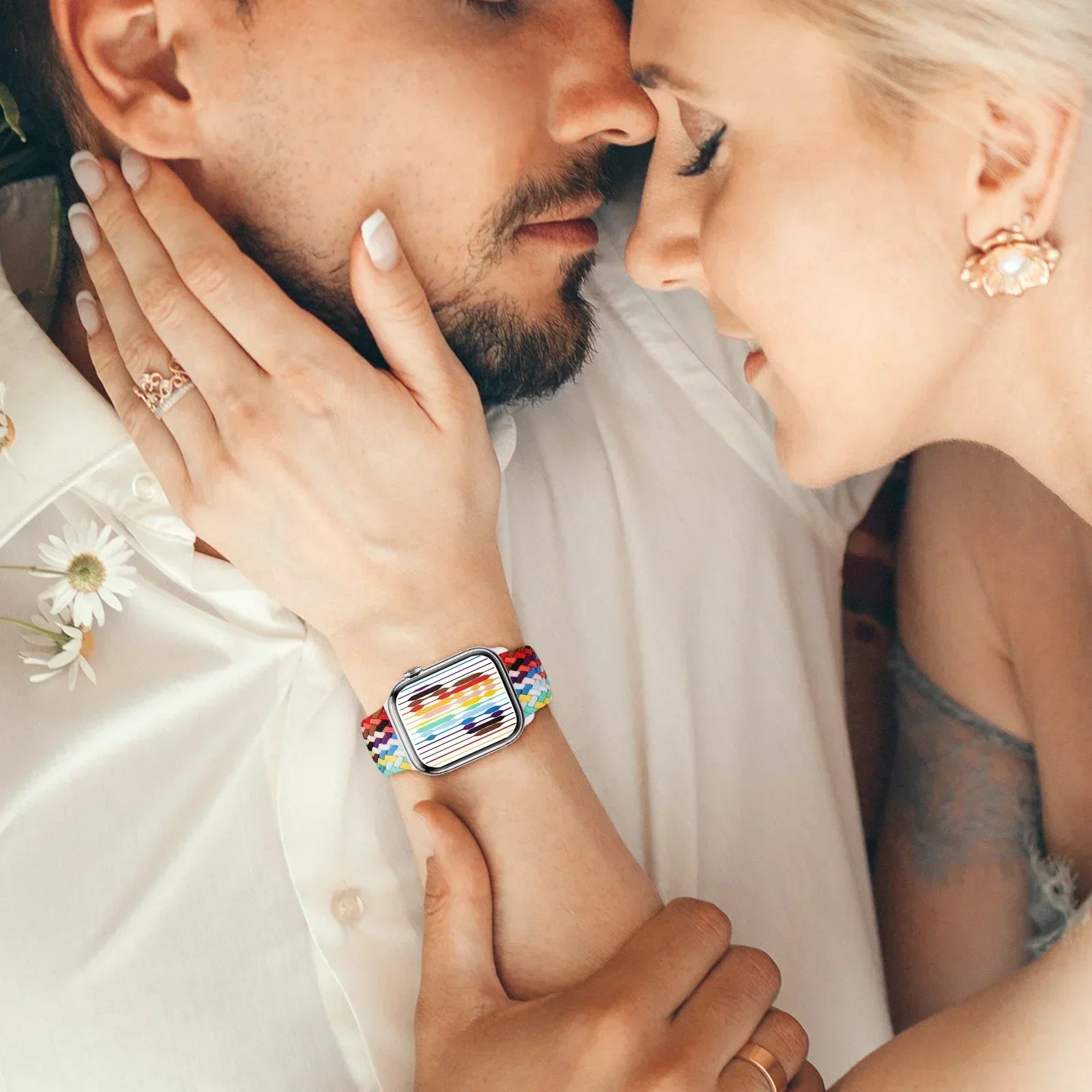 Nylon band for Apple Watch Ultra 2 band 49mm 40mm 44mm 41mm S10 46mm Elastic Braided Loop band Apple Watch Series 9 8 7 6 SE 5 4