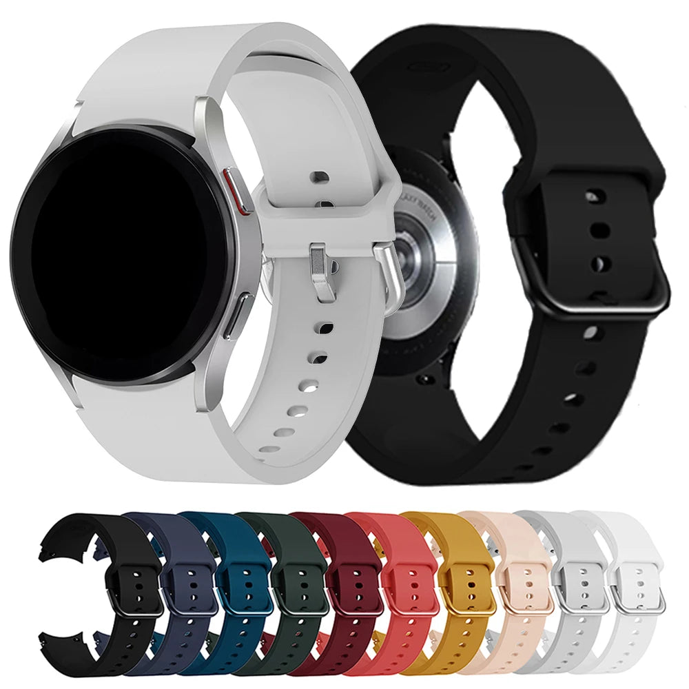 Silicone Strap For Samsung Galaxy Watch 4/4 Classic/5 Pro/6 Classic Replacement Watch Band for Galaxy Watch 7/6/5/4/FE