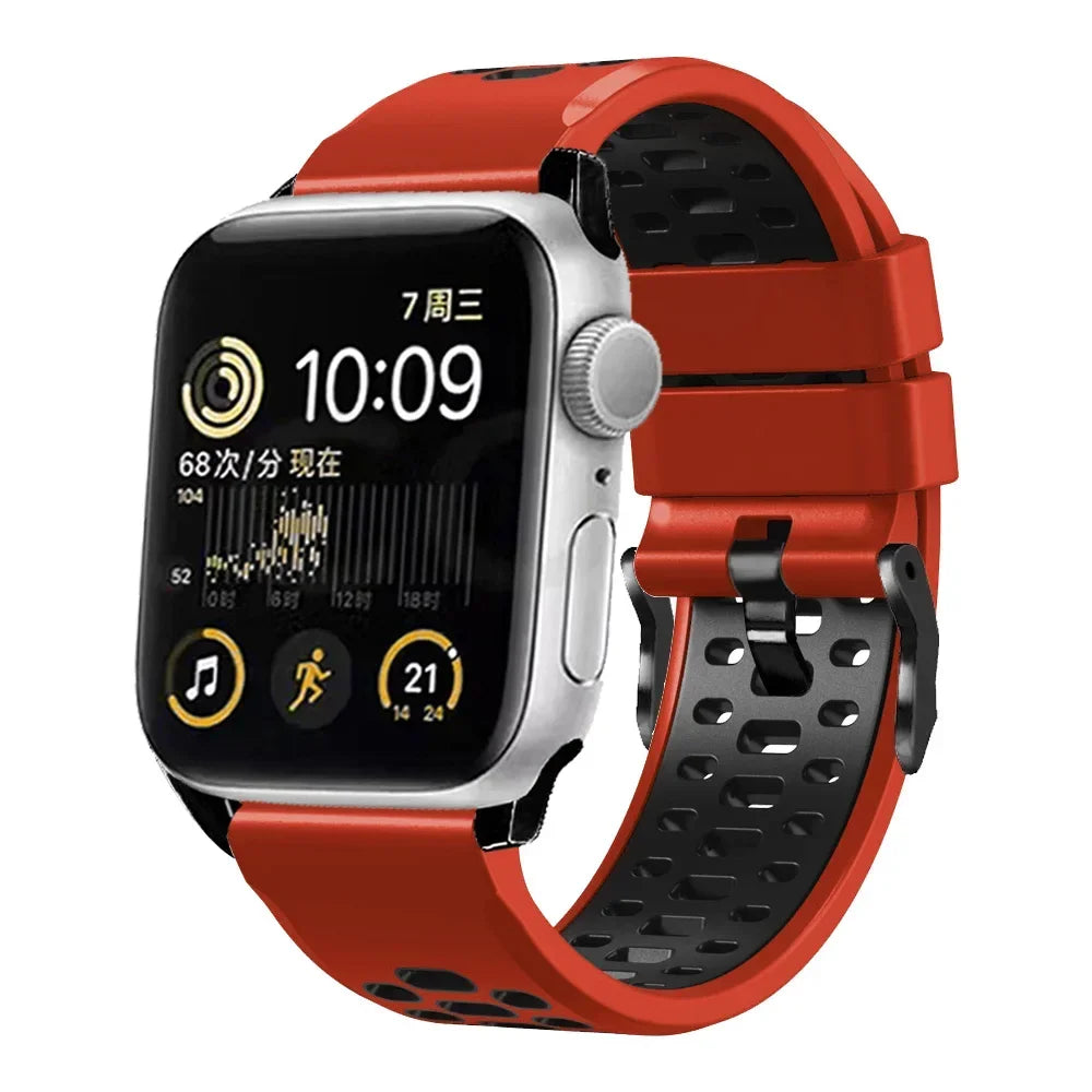 Sport Silicone band For Apple Watch Ultra 2 49mm band Wristband For Apple Watch Series 9 8 7 SE 6 45mm 44mm 42mm Accessory