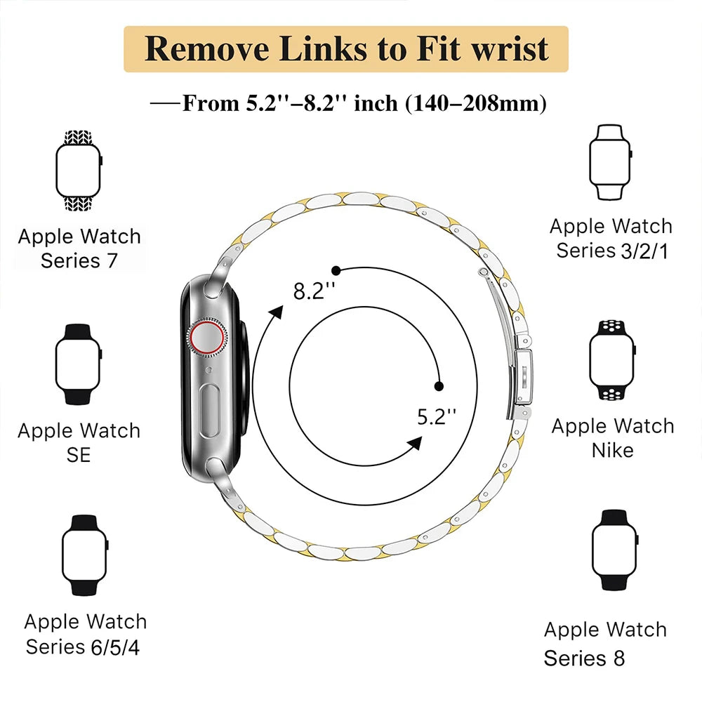 For Apple Watch 10 11 46mm band metal Wristband Lady band For Apple Watch 9 8 7 Ultra 49mm 44mm 45mm band Women Business Watchband