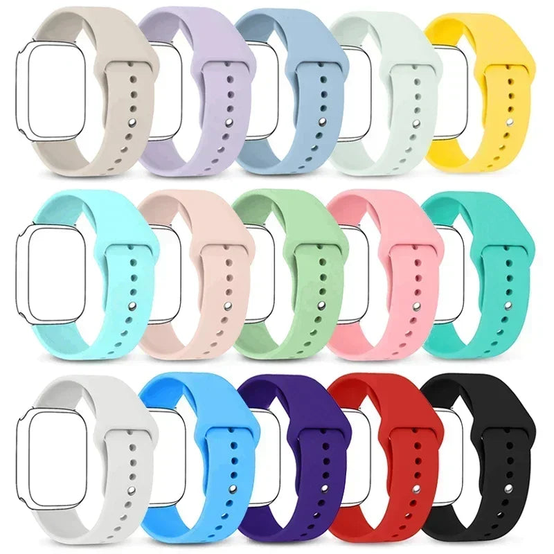 Silicone band For Apple Watch band 46mm 42mm 45mm 44mm 49mm 41mm 40mm 38mm band Apple Watch Series 10 9 8 Ultra 7 SE 3 4 6 Band