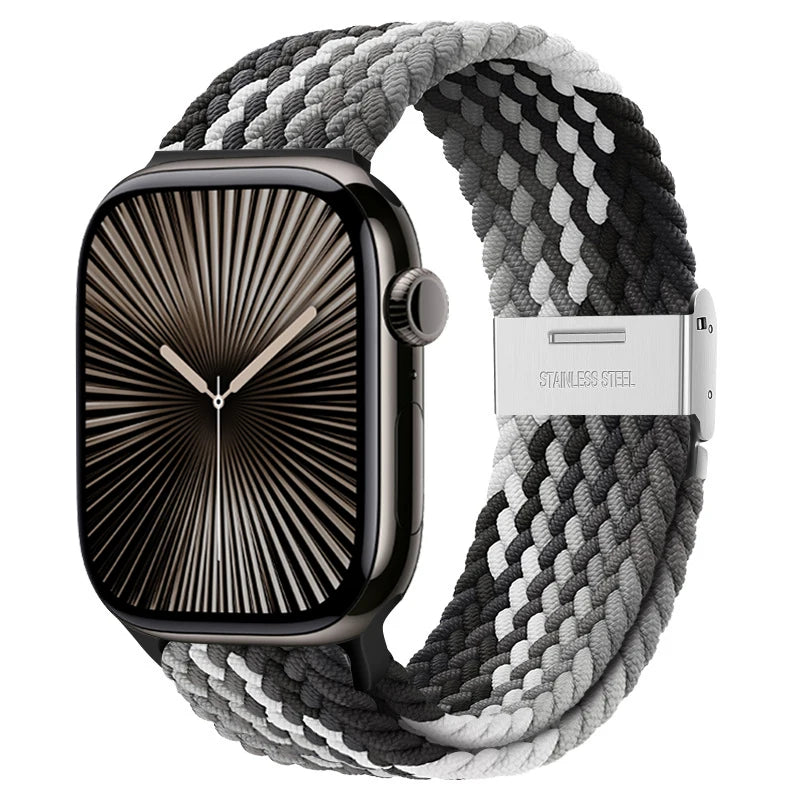 band For Apple Watch band 46mm 45mm 44mm 49mm 40mm 41mm 42mm Braided loop correa band Apple Watch Series 10 8 9 7 5 SE 6 4 Ultra