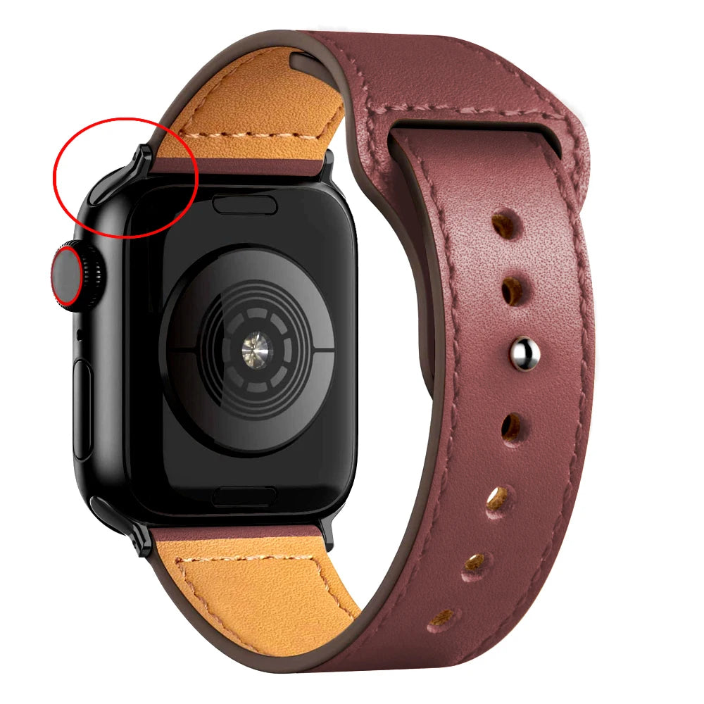 Leather band For Apple Watch 11 10 band 46mm 42mm 44mm 45mm 49mm 41mm 40mm correa band Apple Watch Series 8 9 3 4 5 6 SE 7 Ultra3