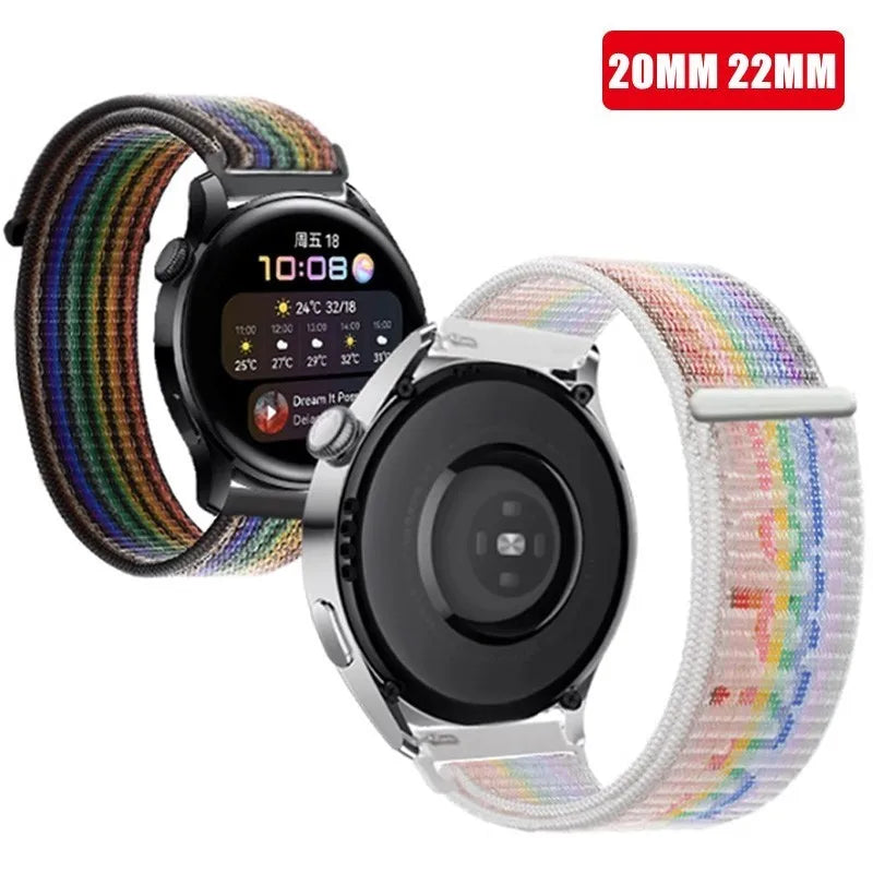 Nylon loop For Samsung Galaxy Watch 6 5 Pro/4/classic/gear s3 frontier/active Sport Bracelet Huawei watch gt2 3 22mm 20mm Strap