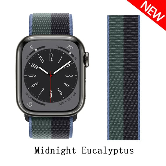 Nylon loop Correa For Apple Watch band 45mm 44mm 46mm 40mm 49mm 41mm 42mm 38mm band Apple Watch Series 6 SE 7 8 9 10 Ultra 2 bands