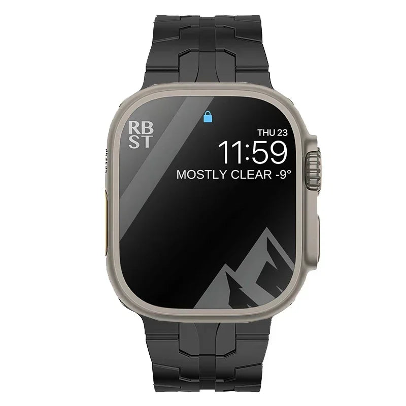 Titanium band for Apple Watch Ultra 2 49mm 45mm 44mm 38mm 41mm band Luxury Men's Style band for Apple Watch SE S10 9 8 7 6 5 4 3