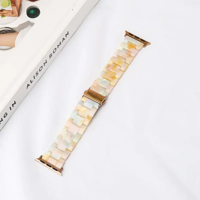 Resin band for Apple Watch band 44mm 40mm 45mm 49mm 38mm 42mm 41mm Fashion Wrist band for Apple Watch Series 8 7 6 5 4 3 2 1 Ultra 2