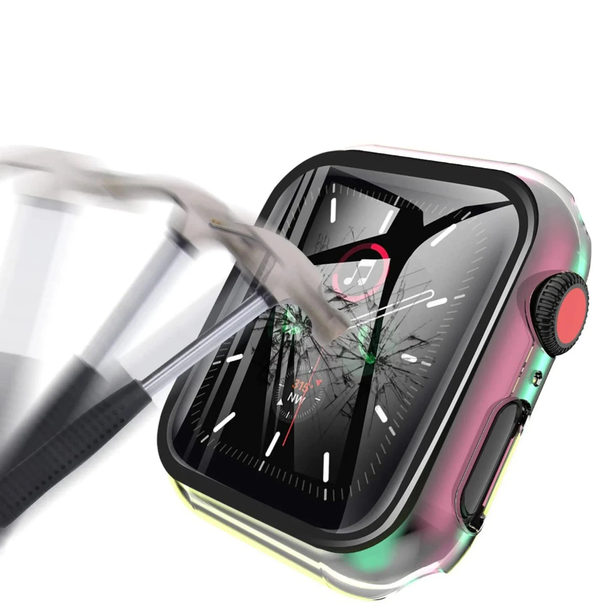 PC Colorful Watch Case Built in Tempered Glass for Apple Watch 45mm 40mm 44mm 41mm Apple Watch Series 9 8 7 6 SE 5 Coverage Cover