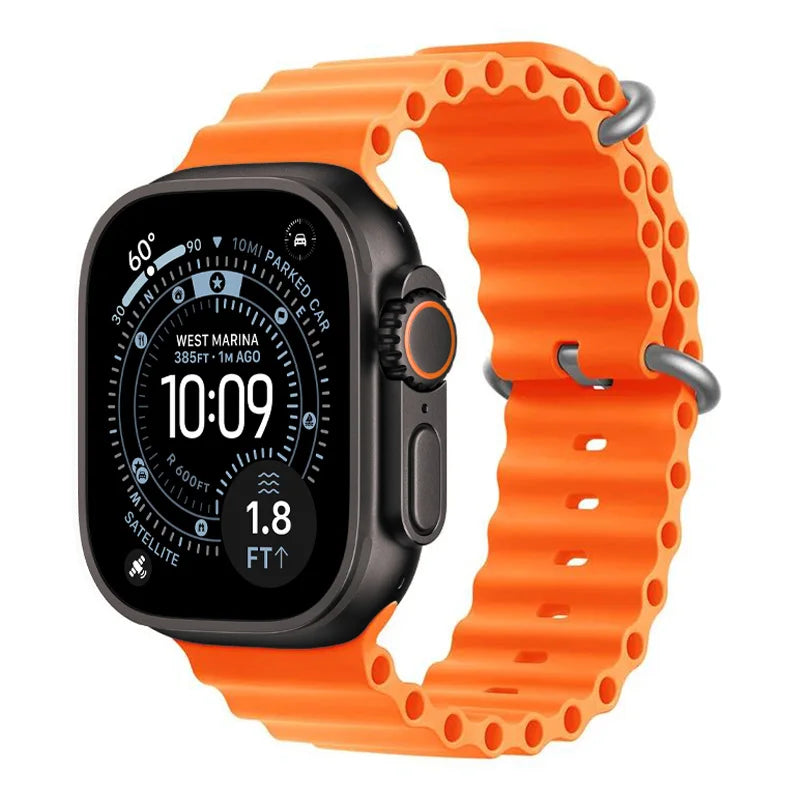 Ocean band for Apple Watch Ultra 3 2 49mm 45mm 46mm 42mm 44mm 40mm Silicone sport band correa Series 11 10 9 7 8 6 SE3 band