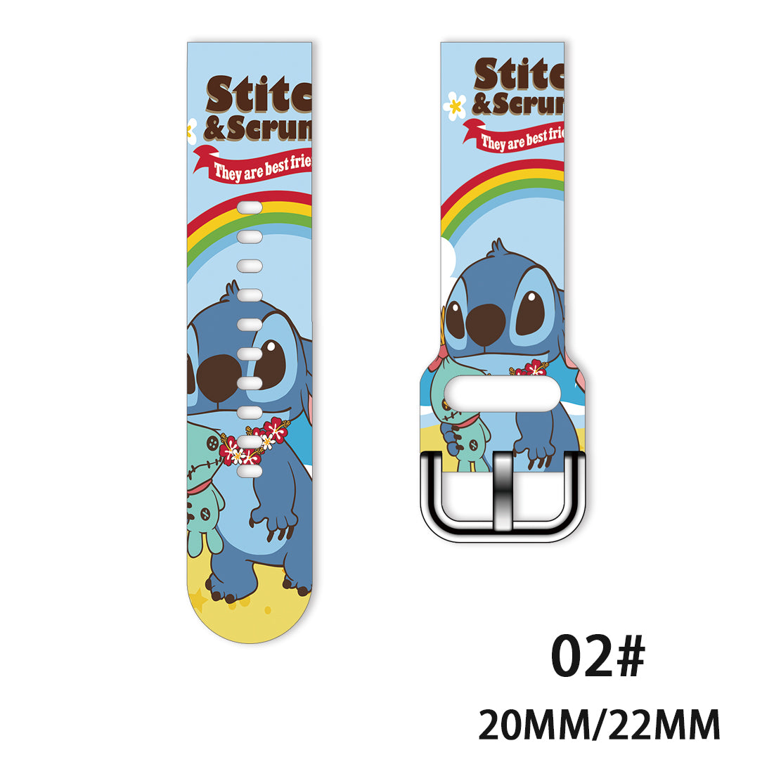 22mm 20mm Lilo & Stitch For Samsung Galaxy watch 4 classic/46mm/Active 2/3/Gear S3/amazfit bracelet Huawei watch GT 2/3 Pro band