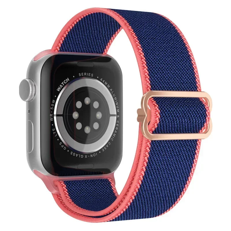 Bohemian Nylon band for Apple Watch Ultra 2 49mm 42mm 45mm 38mm 40mm 41mm 44mm Elastic Shiny band Apple Watch Series 10 9 8 7 6 5 4 3 SE