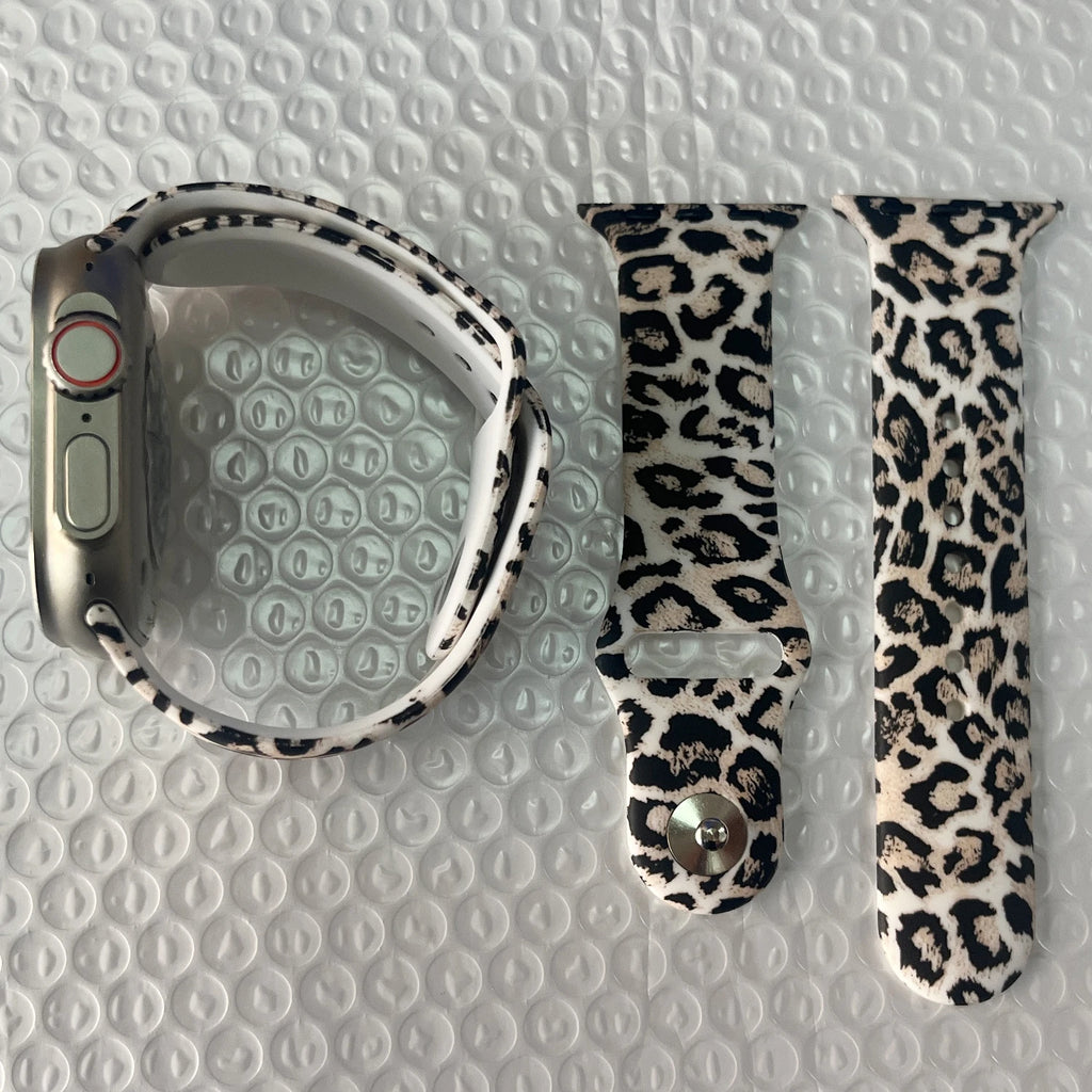 Silicone band For Apple Watch Ultra band 49mm 46mm 45mm 44mm Zebra pattern correa band Apple Watch Series 11 10 9 8 7 Watchbands