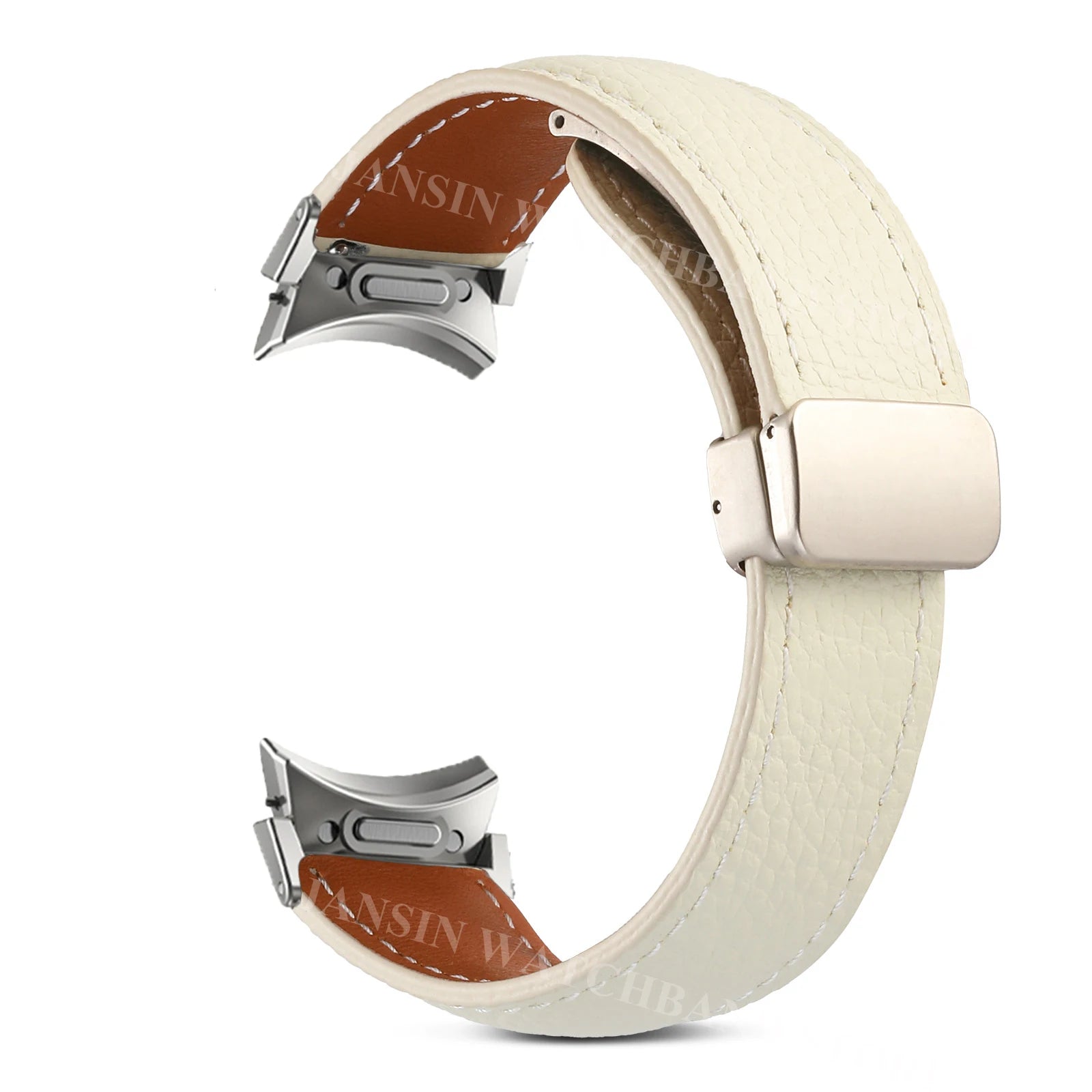 No Gaps Leather Band For Samsuang Galaxy Watch 7 6 5 4 40 44mm 5Pro Magnetic Buckle Strap Galaxy Watch 4 6 Classic 43 4742 46mm