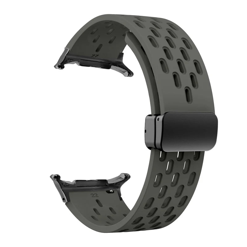 Silicone Strap for Samsung Galaxy Watch 8 40mm 44mm 8 Classic 46mm Magnetic Buckle Band Breathable Watchband No Gaps Bracelet