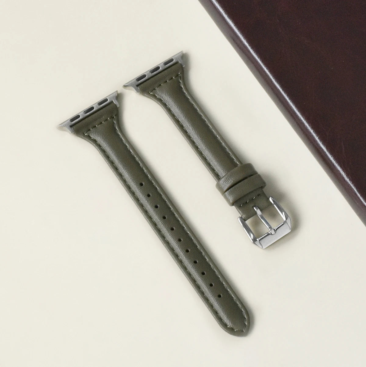 Slim Leather band For Apple Watch Series 10 11 42mm 46mm 9 8 7 41mm 45mm band 42mm Ultra 49mm band Apple Watch SE 6 5 4 3 40mm 44mm