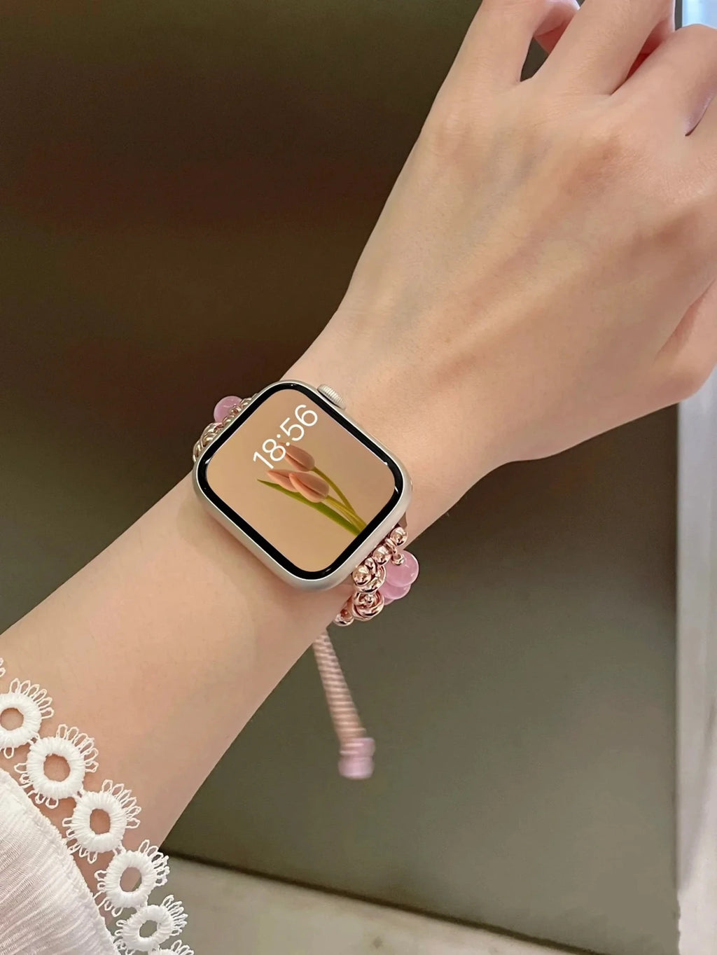 Elegant Beads Link band For Apple Watch band For Women 38mm 40mm 41mm 42mm 44mm 45mm 46mm 49mm