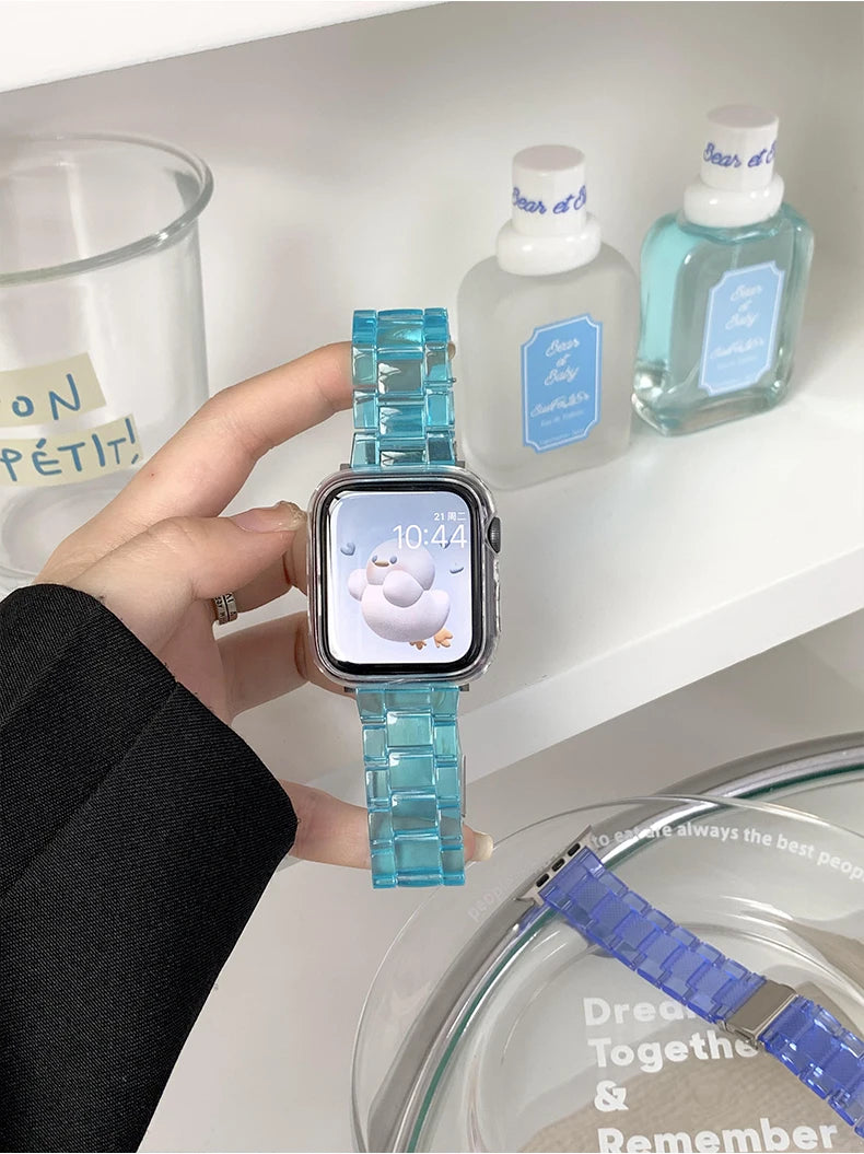 Transparent Link Bracelet For Samsung Galaxy Fit 3 Glacier Strap For Samsung Fit 3 Smart Watch Correa Accessories