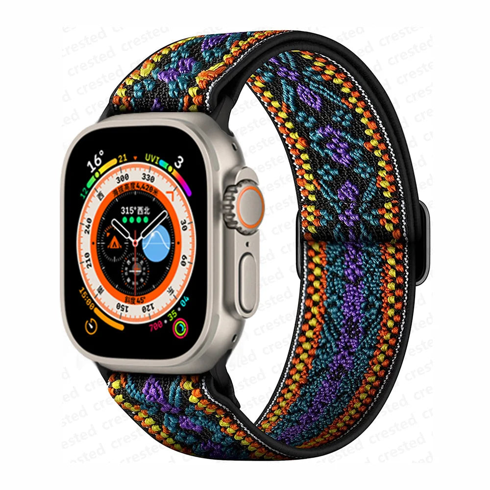Scrunchie band for Apple Watch band 45mm 44mm 40mm 41mm 42mm 46mm 49mm Elastic Nylon band Apple Watch Series 10 9 8 7 SE Ultra 2