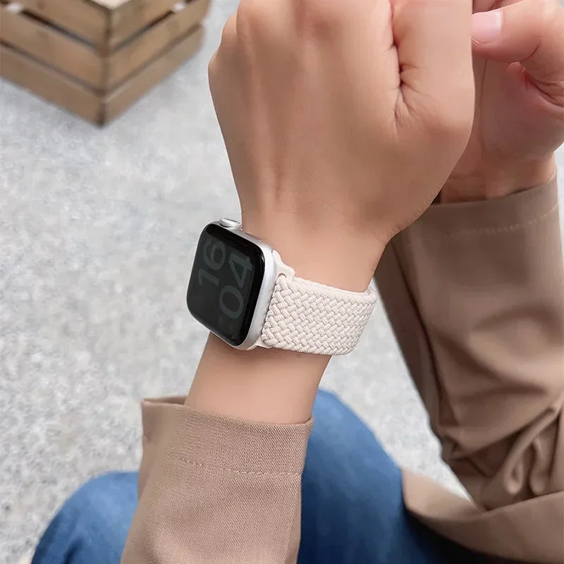 Braided band For Apple Watch band 45mm Ultra 2 49mm 44mm 40mm 41mm 42mm 46mm Elastic adjustable band Series 10 9 8 7 3 5 SE 6 4