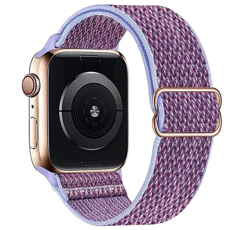 Bohemian Nylon band for Apple Watch Ultra 2 49mm 42mm 45mm 38mm 40mm 41mm 44mm Elastic Shiny band Apple Watch Series 10 9 8 7 6 5 4 3 SE