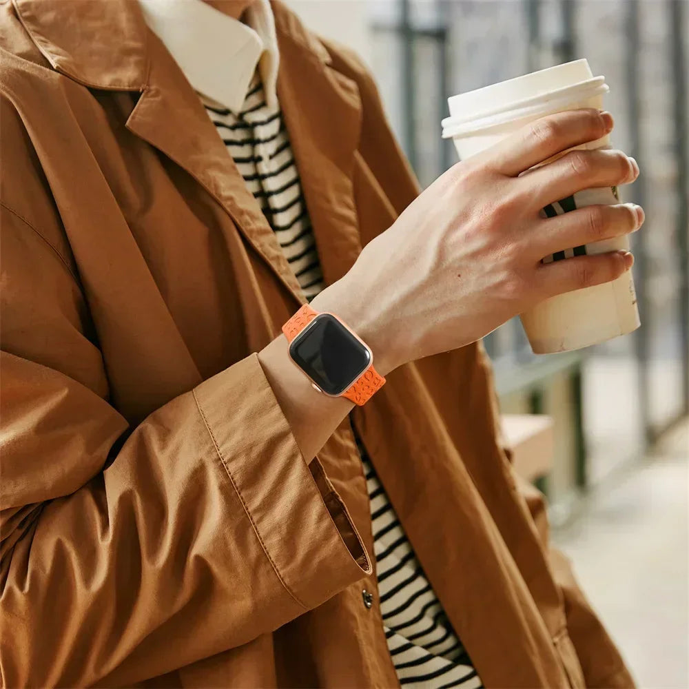 Engraved Leopard band For Apple Watch 10 band Ultra 2 49mm 45mm 44mm 46mm 41mm 40mm Silicone band Series 10 9 8 7 SE 6 5 4