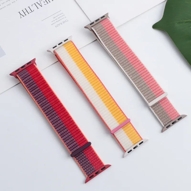 Nylon Loop band for Apple Watch band 46mm 44mm 40mm 42mm 45mm 41mm 49mm 44mm band Apple Watch Series Ultra 2 11 10 9 SE 7 6 5 4