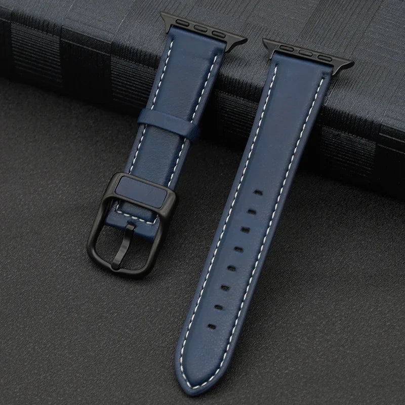 PU Leather band For Apple Watch band 44mm 45mm 41mm 40mm 42mm 46mm correa band Apple Watch Series 4 5 6 SE 7 8 9 10 Ultra 2 49mm