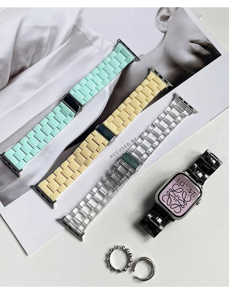 Watch band+Case+glass For Apple Watch band 44mm 40mm 38mm 42mm Candy band Apple Watch Ultra 2 49mm serie 9 8 7 6 5 4 3 SE 41mm 45mm