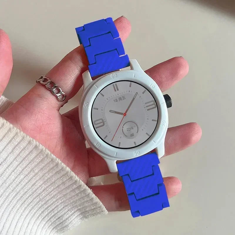 Carbon Fiber Band For Samsung Galaxy 7/FE/4/5/6/Classic 46mm/Active 2 20mm 22mm link Bracelet Huawei Watch GT 4/2/2e/3/Pro strap