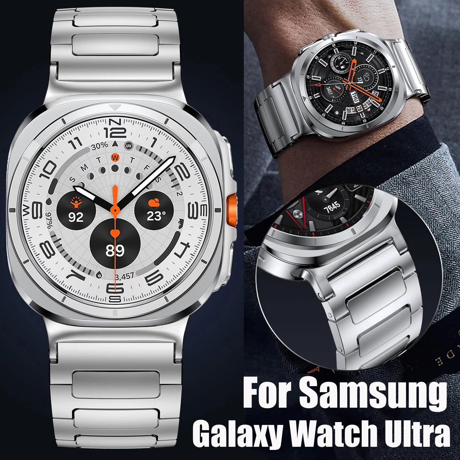 Luxury Metal Strap For Samsung Galaxy Watch Ultra 2025 Stainless Steel Band Correa Bracelet Samsung Galaxy Ultra 47mm Watchband