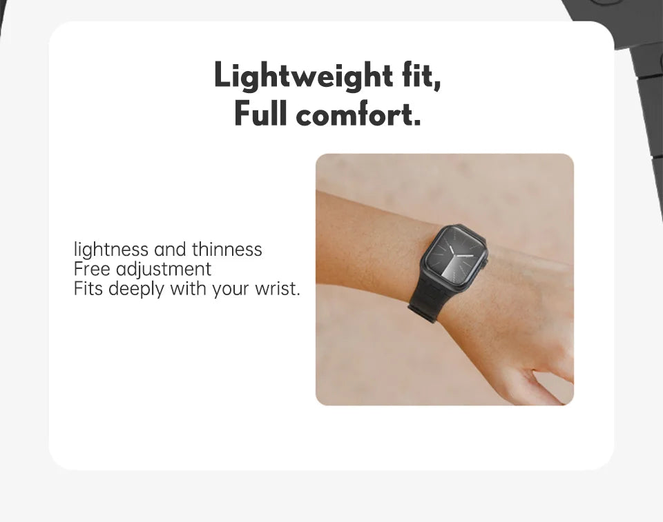 PZOZ Silicone Watch band For Apple Watch Ultra 3 2 49mm Chain Magnetic Wrist band For Apple Watch Series 11 10 9 8 Wristband