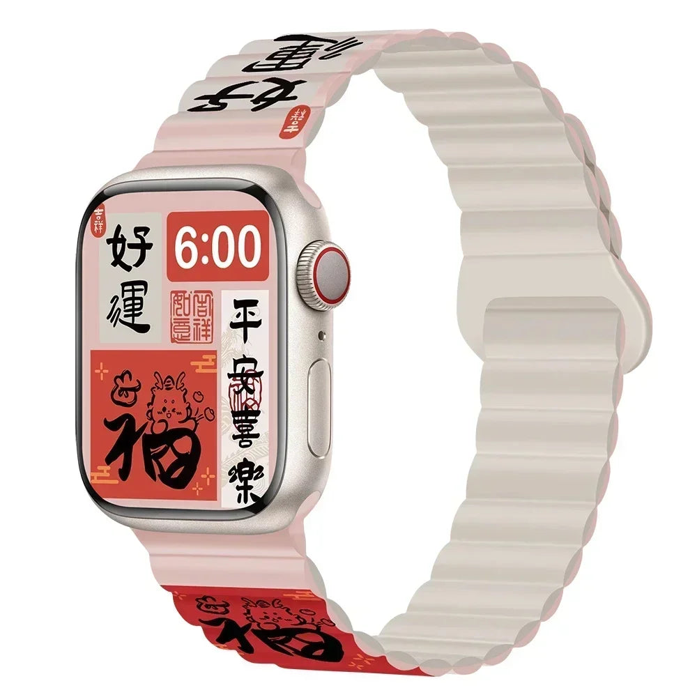 Magnetic band For Apple Watch band 45mm 38mm 49mm 40mm 42mm 41mm Silicone Sport band Apple Watch Series Ultra 10 9 6 5 7 8 SE 44mm