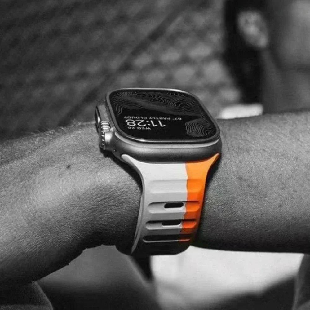 Silicone sport band for Apple Watch 49mm 45mm 44mm 46mm 42mm 40mm 41mm Correa band Apple Watch Series 9 8 7 6 5 SE Ultra 3 2 1