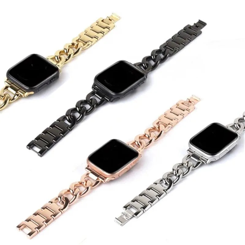 Metallic Chain Watch band for Apple Watch band 45mm 49mm 40mm 42mm 44mm Sport watch band for Apple Watch Series Ultra 2 9 8 7 6 5 SE