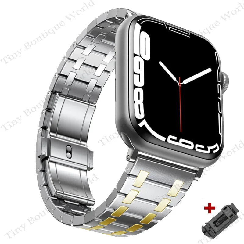 Luxury band for Apple Watch band 46mm 49mm 44mm 45mm 42mm 41mm Stainless Steel band For Apple Watch Ultra Series 10 9 8 7 6 5 SE