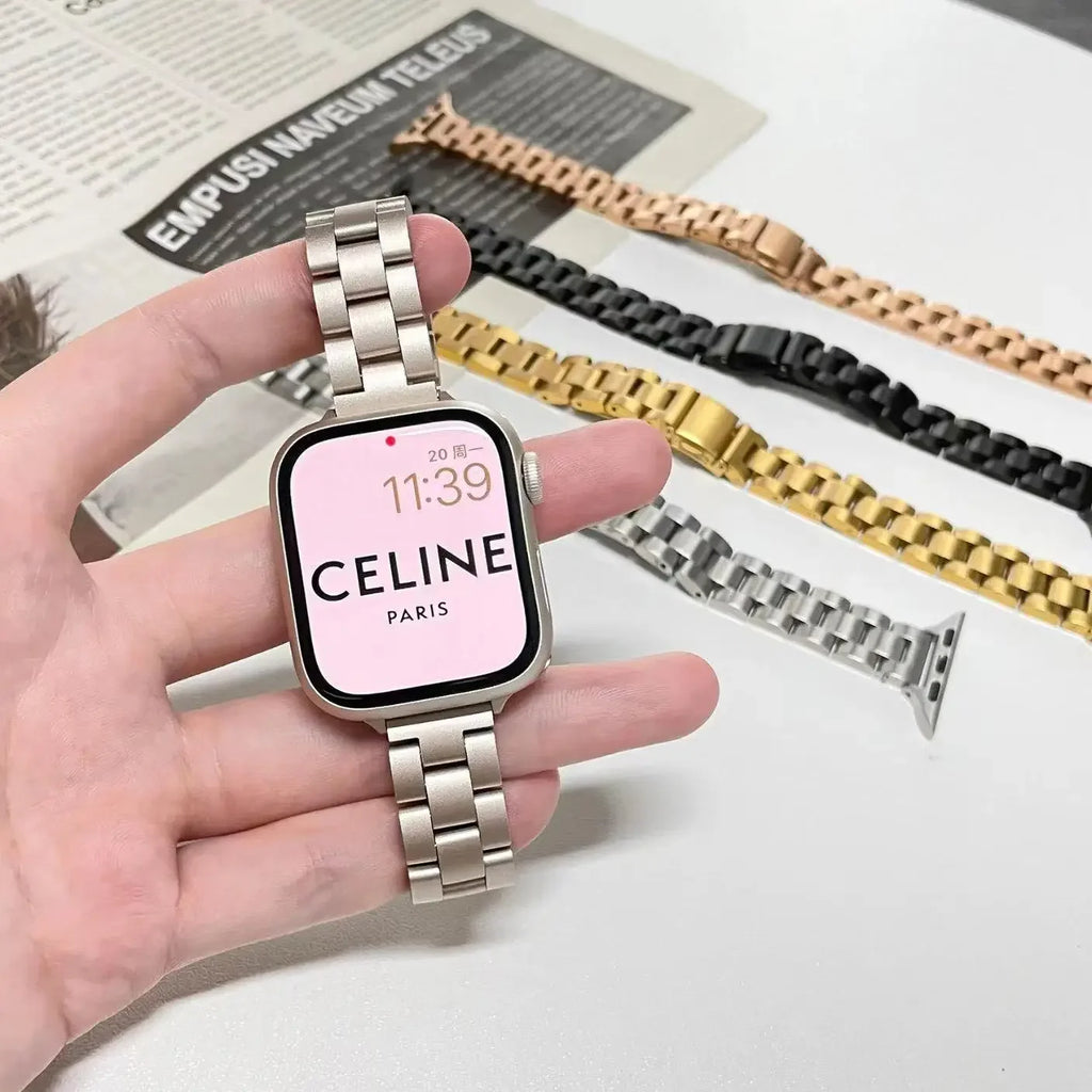 Women Slim metal band For Apple Watch 8 7 41mm 45mm Stainless Steel band Apple Watch Ultra 49mm 6 5 4 3 SE2 44mm 40mm 42mm Band