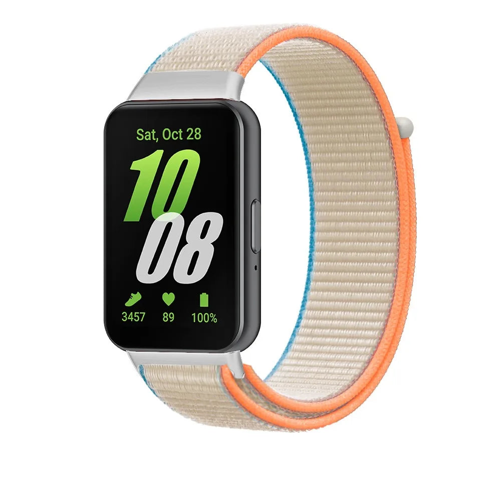 Nylon Loop Strap for Samsung Galaxy Fit 3 Men's and Women's Wristbands for Samsung Galaxy Fit 3 Metal Interface Bracelet Strap