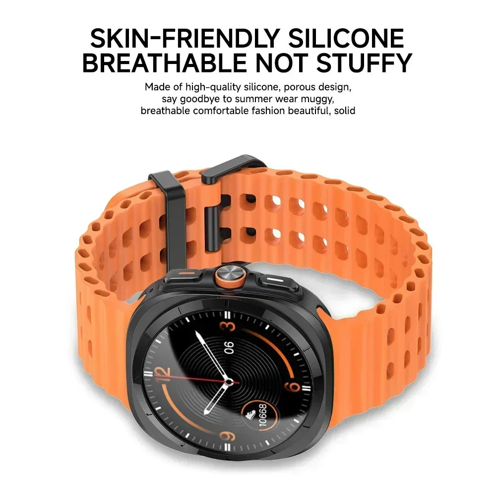 Silicone Breathable Strap For Samsung Galaxy Watch Ultra 47mm Marine Wristband Bracelet Galaxy Watch Ultra(2025) 47mm Watchband