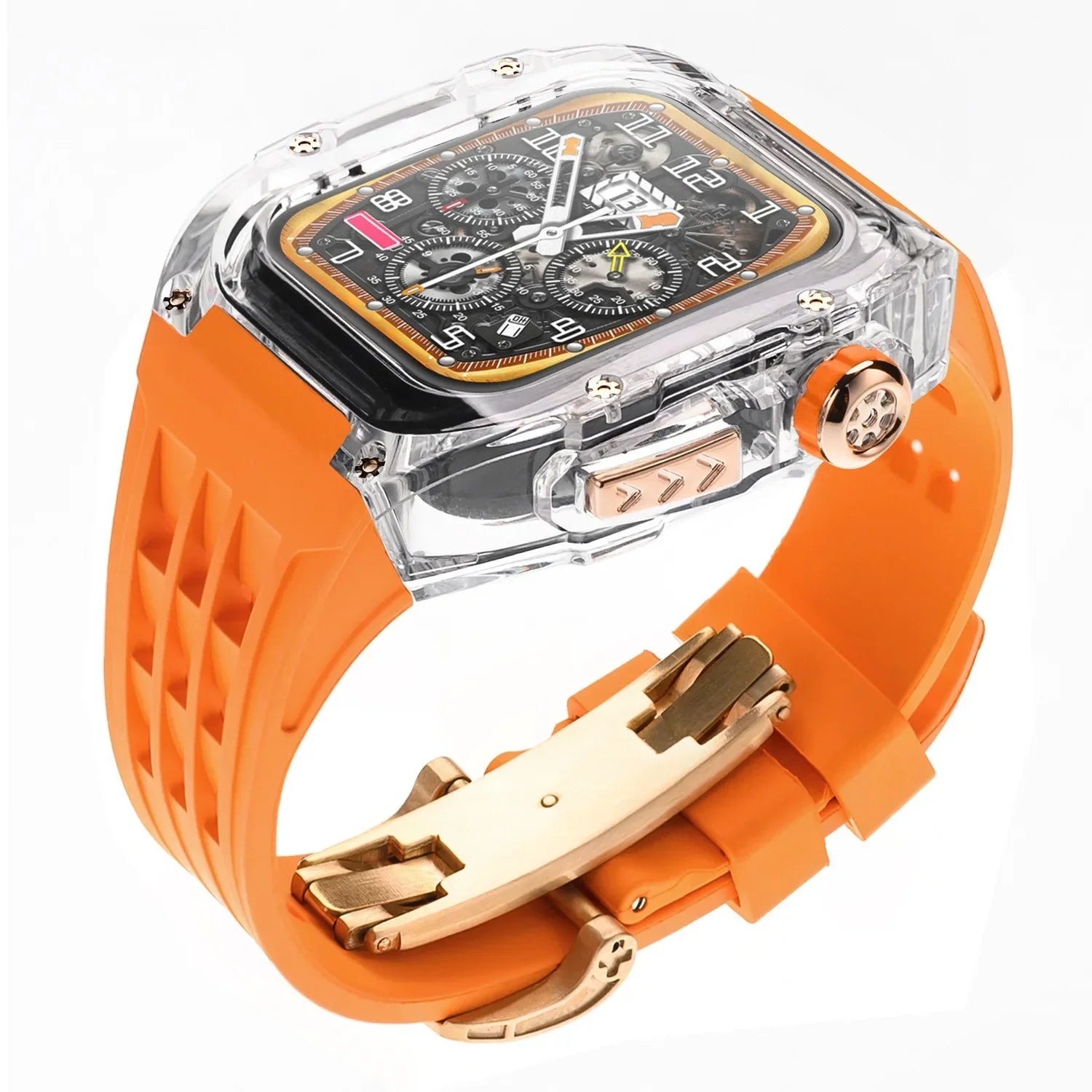 Transparent Case+band For Apple Watch Ultra 49mm band Full Cover band Modification Kit For Apple Watch SE 9 8 7 6 5 4 45mm 44mm